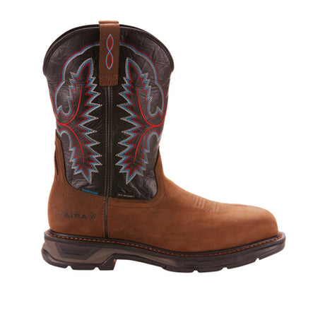 Ariat Workhog XT 11" Square Toe Waterproof Carbon Toe Western Work Boot (Men) - Black/Red Boots - Work - 11" - Composite Toe - The Heel Shoe Fitters