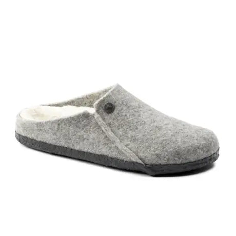 Birkenstock Zermatt Shearling Narrow (Women) - Light Gray/Natural Dress-Casual - Slippers - The Heel Shoe Fitters