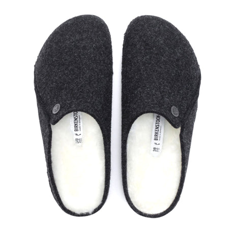 Birkenstock Zermatt Shearling Narrow Slipper (Women) - Anthracite/Natural Dress-Casual - Slippers - The Heel Shoe Fitters