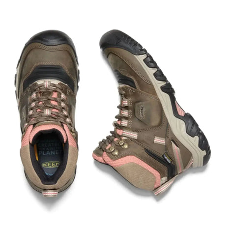 Keen Ridge Flex Mid Waterproof Boot (Women) - Timberwolf/Brick Dust Boots - Hiking - Mid - The Heel Shoe Fitters