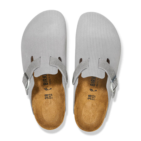 Birkenstock Boston Narrow Clog (Women) - Corduroy Stone Coin Dress-Casual - Clogs & Mules - The Heel Shoe Fitters