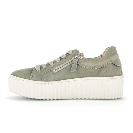Gabor 23200-11 Double Zip Platform Sneaker (Women) - Schilf Samtchevreau Dress-Casual - Sneakers - The Heel Shoe Fitters