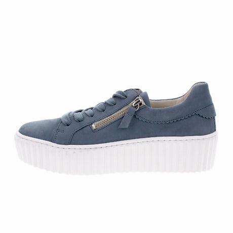 Gabor 23200-16 Double Zip Platform Sneaker (Women) - Blue Dress-Casual - Sneakers - The Heel Shoe Fitters