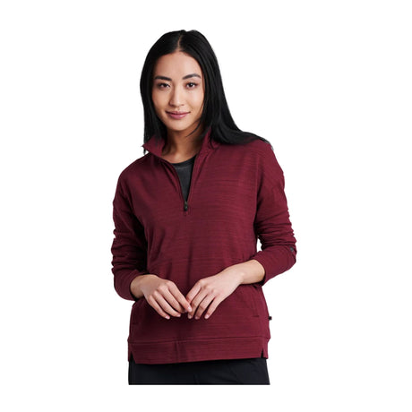 Kuhl Accel 1/2 Zip Long Sleeve Top (Women) - Zinfandel  - The Heel Shoe Fitters