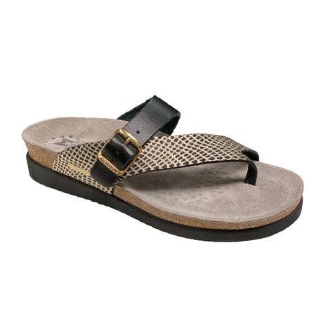 Mephisto Helen Mix Thong Sandal (Women) - Black Cuba/Waxy Sandals - Thong - The Heel Shoe Fitters